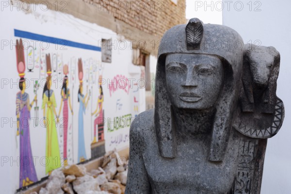 Sculpture at an alabaster factory, Luxor, Egypt
