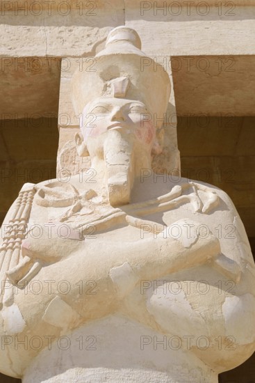 Osiris Pillar at Hatshepsut Temple, Hatshepsut Mortuary Temple, Deir el-Bahari, Thebes, Luxor, Egypt
