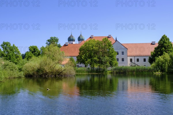 Kloster Seeon, am Seeoner See, Chiemgau, Upper Bavaria, Bavaria, Germany