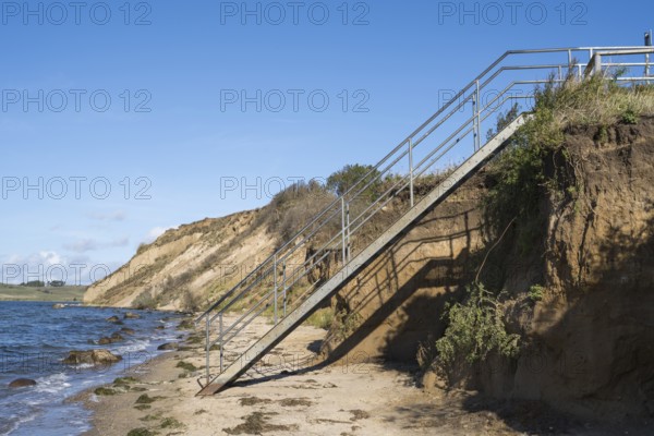 Stairway to the cliffs, Klein Zicker, Mönchgut, Rügen island, Baltic Sea, Mecklenburg-Western Pomerania, Germany