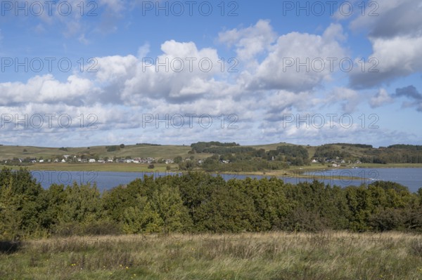 View from Klein Zicker to Gross Zicker, Mönchgut, Rügen Island, Baltic Sea, Mecklenburg-Western Pomerania, Germany