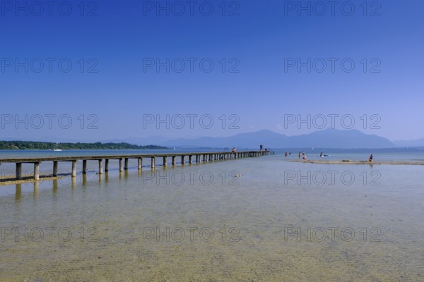 Seebad, Freibad, Strandbad, Seebruck am Chiemsee, Chiemgau, Upper Bavaria, Bavaria, Germany