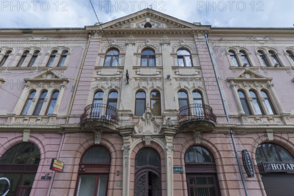 House with balconies and sculptures, 19th century, Czernowicz, Romania