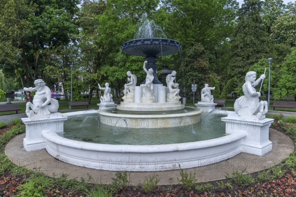 Parcul Central fountain in Cluj-Napoca Park, Transylvania, Romania