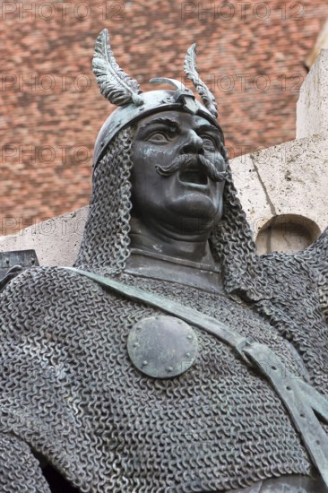 Figure at the Corvinius monument, detail, Cluj-Napoca, Romania