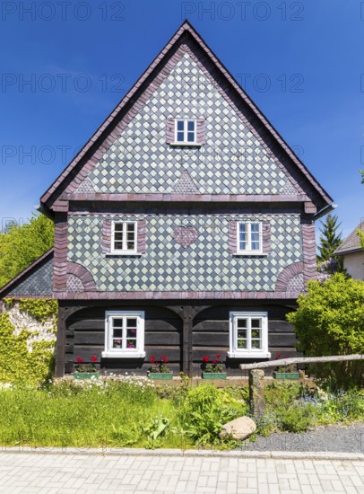 A heritage-protected building in Herrnhut, Berthelsdorf district, Upper Lusatia, Saxony, Germany