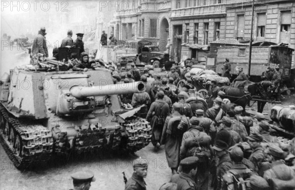 German prisoners on their way to Moscow. Berlin, Germany, May 1945