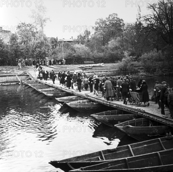 Civilians, refugees on their way to Brandenburg, early May 1945, Berlin, Germany