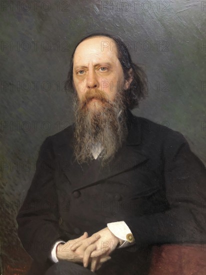 Mikhail Yevgrafovich Saltykov-Shchedrin (1826 - 1889), Russian writer and satirist, portrait by Ivan Kramskoi