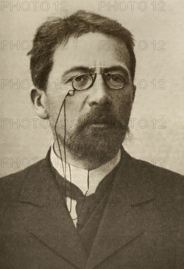 Anton Chekhov (1860-1904), portrait around 1903, Russian writer, historical Russia. With his typically neutral and restrained way of depicting aspects of the life and way of thinking of people in the Russian provinces, Chekhov is considered one of the most important authors in Russian literature