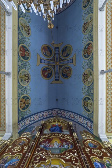 Vault and altar wall of the former German Protestant Church today Greek Catholic, Lanivka, Ukraine
