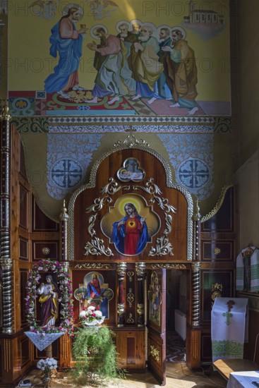 Page age in the former German Protestant Church today Greek Catholic, Lanivka, Ukraine