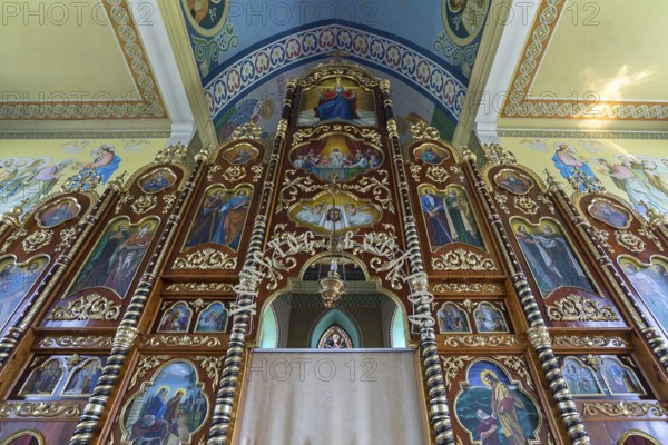 Healing painting on the altar wall in the former German Protestant Church today Greek Catholic, Lanivka, Ukraine