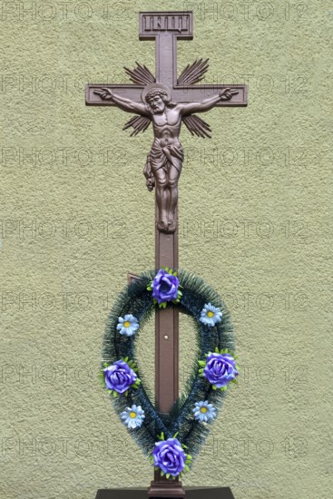 Christ Cross in front of the Greek Catholic Church, Lanivka, Ukraine
