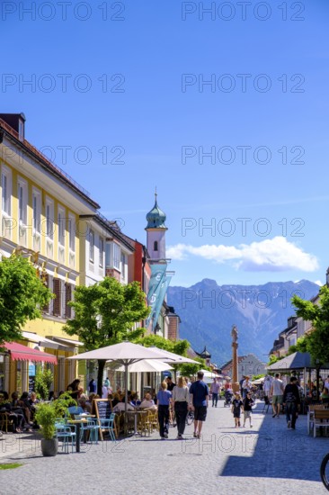 Obermarkt, Fußgängerzone, Marktstraße, Murnau, Upper Bavaria, Bavaria, Germany