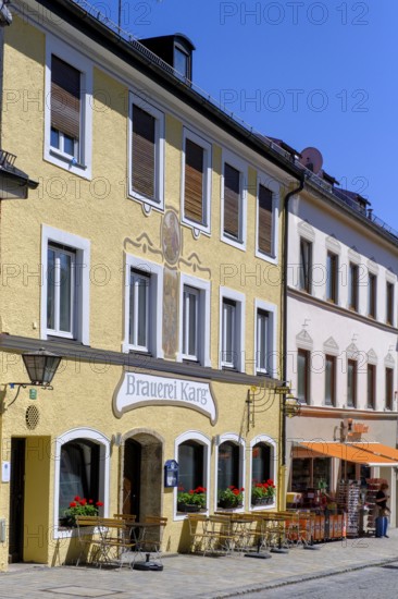 Brauerei Karg, Untermarkt, Fußgängerzone, Marktstraße, Murnau, Upper Bavaria, Bavaria, Germany