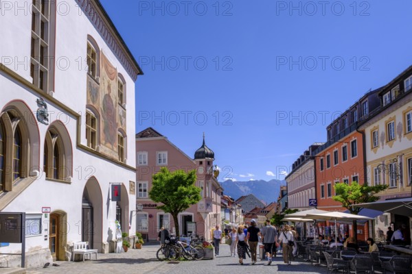 Untermarkt, Fußgängerzone, Marktstraße, Murnau, Upper Bavaria, Bavaria, Germany