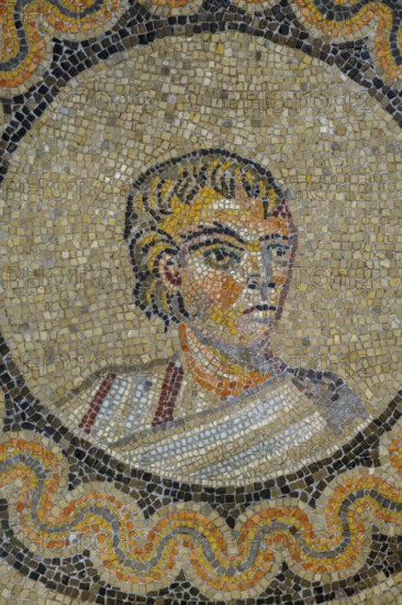 Floor mosaic, Basilica of Santa Maria Assunta of Aquileia, St. Hermagor, Aquileia near Grado, Julian Friuli, Adriatic Sea, Italy