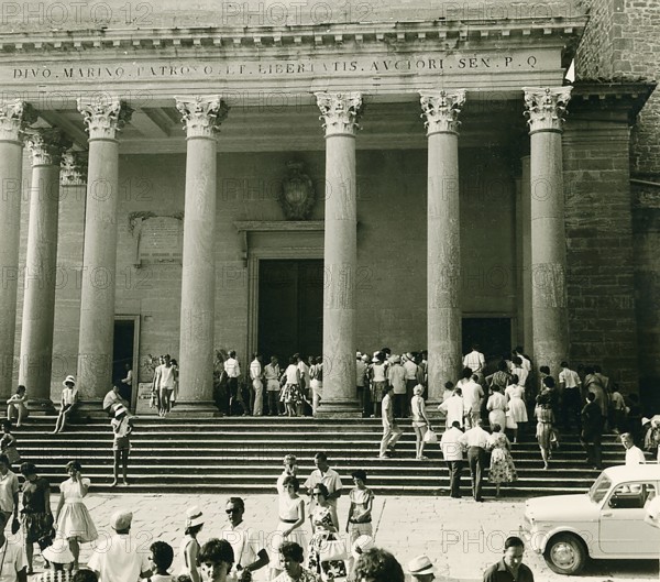 Historical photo summer 1961, Basilica of San Marino, San Marino, Italy