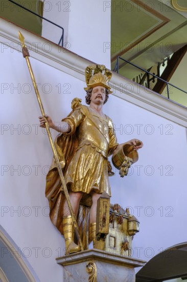 St. Florian, Pfarrkirche Mariä Himmelfahrt, Halfing, Chiemgau, Upper Bavaria, Bavaria, Germany