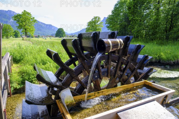 Wasserrad am Naturerlebnispfad, Aschau, Chiemgau, Upper Bavaria, Bavaria, Germany