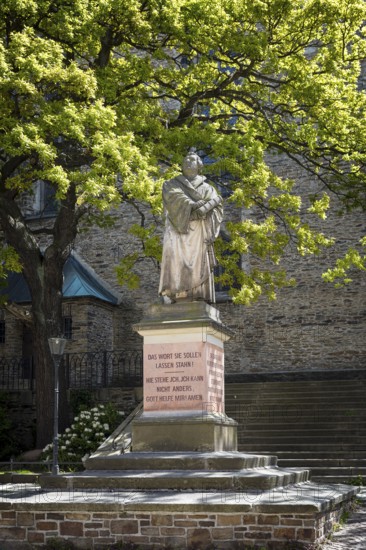 Martin Luther Memorial in front of St. Anne's Church in Annaberg, Annaberg-Buchholz, Ore Mountains, Saxony, Germany