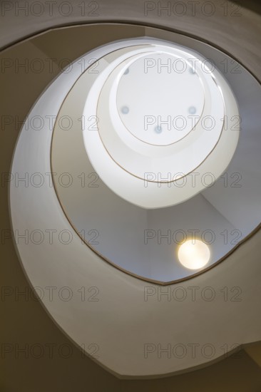Spiral from the stairwell in the Manufaktur der Träume, Annaberg-Buchholz, Ore Mountains, Saxony, Germany