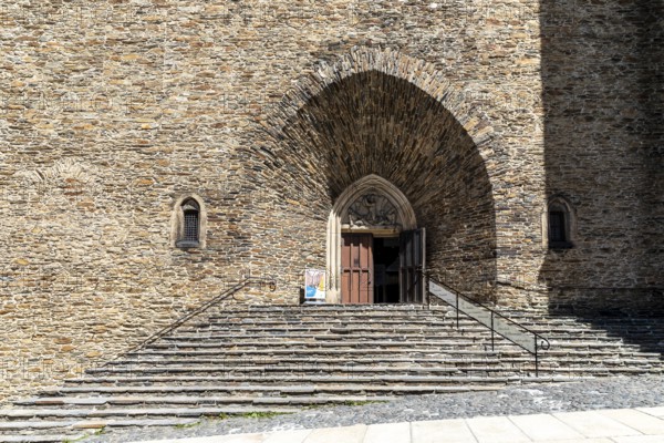 Impressive main portal of St. Anne's Church in Annaberg, Annaberg-Buchholz, Ore Mountains, Saxony, Germany