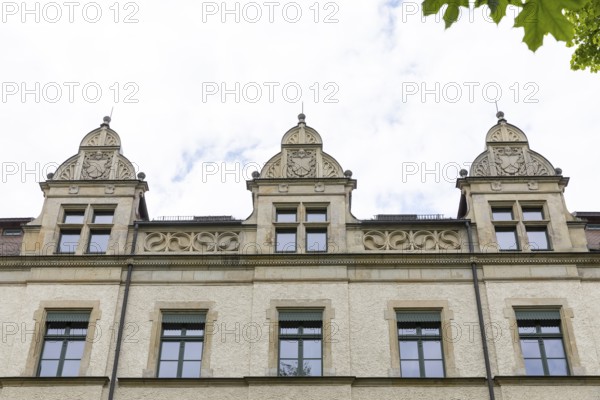 Historic façade at Karl-Schmidt-Rottluff-Gymnasium on Kaßberg, Chemnitz, Saxony, Germany