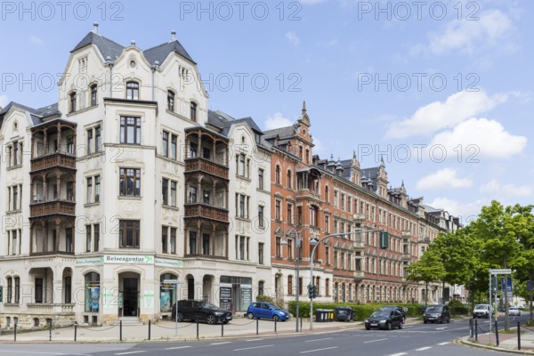 Development on Weststraße, Art Nouveau villas and Wilhelminian era buildings on Kaßberg, Chemnitz, Saxony, Germany