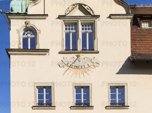 Sundial at Cotta Castle in Grosscotta, Dohma, Saxon Switzerland, Saxony, Germany
