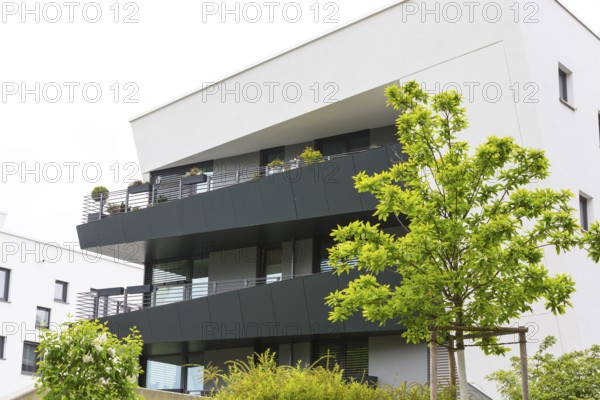 Modern residential building by architect Rico Sprenger, Die tanzende Siedlung auf dem Kassberg, Chemnitz, Saxony, Germany