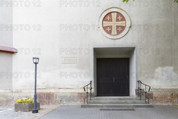 Portal of the Trinity Church on Kaßberg, Chemnitz, Saxony, Germany