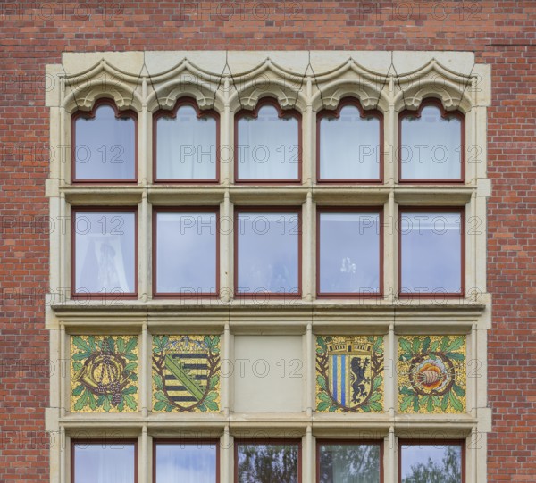 Historic Oberpostdirektion building on Reichsstraße 11, Art Nouveau villas and Wilhelminian era buildings on Kaßberg, Chemnitz, Saxony, Germany