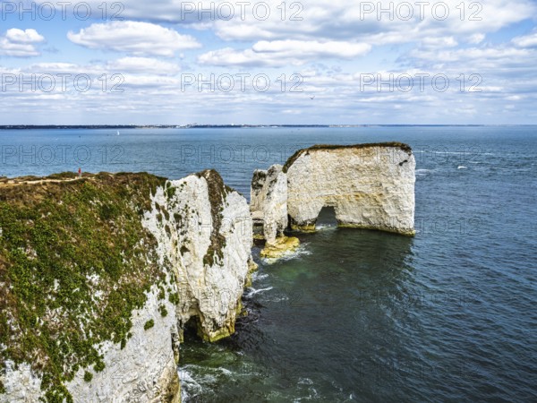 White Cliffs of Old Harry Rocks Jurassic Coast, Handfast Point, Dorset, UK