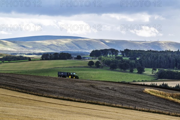 Scottish fields and farms, Southeast Scotland, UK