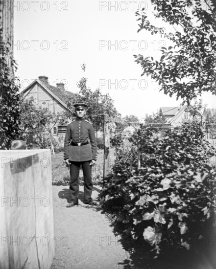 Soldier in uniform posing for the photo, ca. 1920-1930, retro, vintage, old, historic, northern Germany