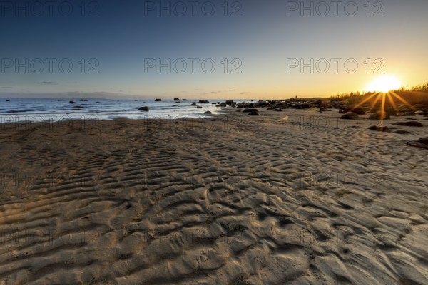 Beach at sunset on Trönninge Stranden, Halmstad, Sweden
