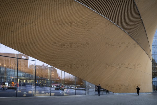 Roof structure, Oodi Central Library and Cultural Center, designed by ALA Architects, Helsinki, Finland