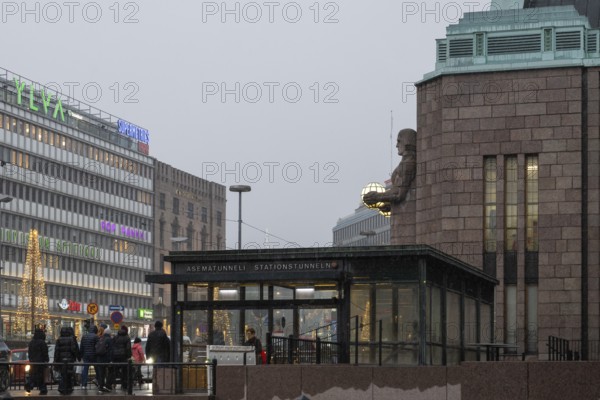 Side entrance, Central Station, winter, Helsinki, Finland