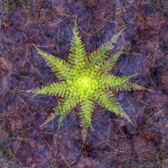 Autumn mosaic, multiple exposure of a forest floor, Ahlhorn, Lower Saxony, Germany