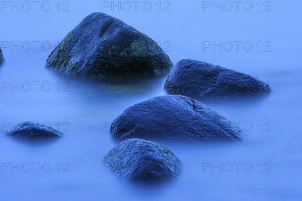 Blue hour on the chalk coast on Rügen, Jasmund, Lohme, Mecklenburg-Western Pomerania, Germany