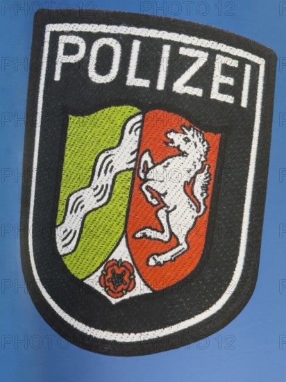 Press photo Coat of arms of North Rhine-Westphalia Police, North Rhine-Westphalia, Germany