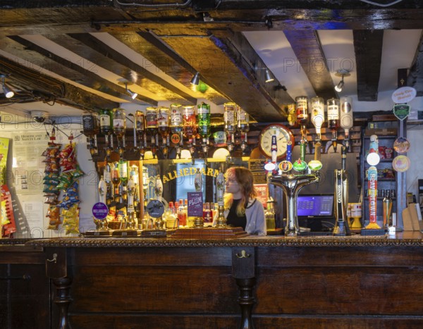 Inside the Allied Arms historic public house, Reading, Berkshire, England, UK