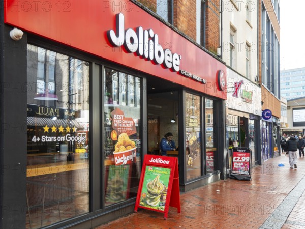Jollibee fast food outlet Broad Street in town centre of Reading, Berkshire, England, UK