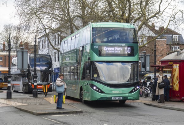 Scania Alexander Dennis Enviro400CBG double-decker bus, Reading Buses service 50 to Green Park, Reading, Berkshire, England, UK