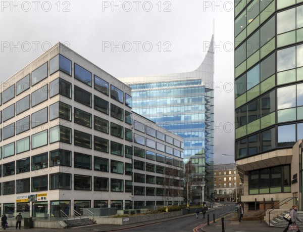 Office block buildings including The Blade building, Abbey Mill House, town centre of Reading, Berkshire, England, UK