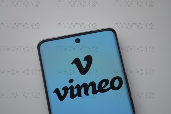 Dhaka, Bangladesh - 17 March 2025: The logo of the vimeo is displayed on a smartphone screen