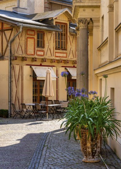 Access to a historic backyard in Friedrich-Ebert-Straße, Potsdam. Brandenburg, Germany