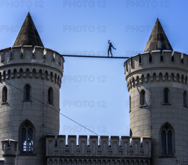 Detailed photo, the towers of the Nauener Tor in the city center of Potsdam, Brandenburg, Germany